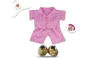 BUILD YOUR BEARS WARDROBE Pink Robe, PJ's and Slippers teddy Bear clothes fit build a bear factory