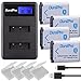 Price comparison product image DuraPro 4Pcs 1600mAh NP-BX1 NPBX1 NP BX1 Battery + LCD Dual USB Charger for for Sony NP-BX1 Battery Sony DSC-RX100 RX100 II DSC-WX500 HX300 WX300 HX400V WX300 WX350 HDR AS100v AS200V AS15 AS30V AS300 M3 M2 HX60 MV1 and More