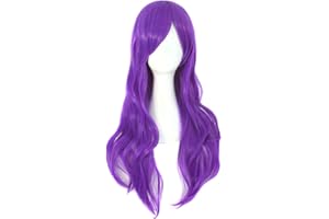 MapofBeauty 70cm/ 28 pulgada largo rizo seorita rizo anime traje Pelucas (púrpura)