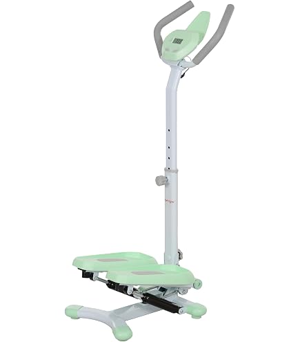 Stepper Step-Twist Everfit Con Manubrio - Attrezzo Fitness Per Gambe E Glutei, Peso Max 100 Kg, Dimensioni 66x48x106-124 Cm