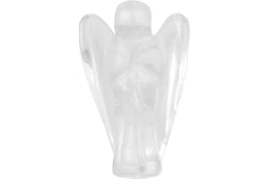 Morella Portafortuna a forma di angelo gemma pietre preziose cristallo di rocca 3,5 cm in un sacchetto di velluto