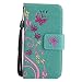 Produktbild Nancen Compatible with Handyhülle Apple iPhone 5C Hülle,Apple iPhone 5C (4 Zoll) Leder Wallet Tasche Brieftasche Schutzhülle, Prägung Schmetterling Muster