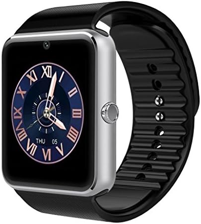 Generic GT08 Bluetooth Smart Watch GSM Quadband Wrist Watch Phone with SIM Card Slot Mate for Android Samsung HTC LG (Full Functions) IOS iPhone 5/5s/6/plus(Partial functions) (Silver)
