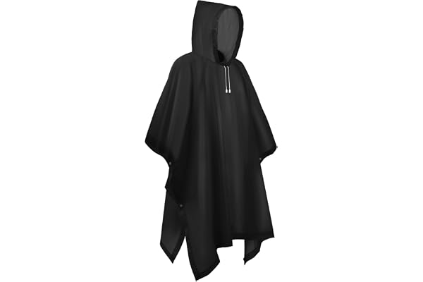 flintronic Regnponcho Regnrock för män kvinnor, återanvändbar vattentät regncape regnjacka, Eva regnjacka unisex, för camping, vandring, resor, cykling