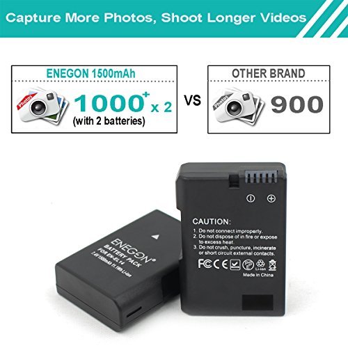 ENEGON Replacement Battery (2-Pack) and Rapid Dual Charger Kit for Nikon EN-EL14 / 14a and Coolpix P7000, P7100, P7700, P7800 DSLR D3100, D3200, D3300, D3400, D5100, D5200, D5300, D5500, Df