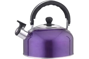 TYTOGE 3L Tea Kettle,Stainless Steel Whistling Camping Bottle,Lightweight Tea Pot for Camping Trips Hiking Cooking Barbecue (purple)