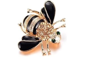 GIONATAN SHOP Spilla Ape per donna con Zirconia Colore Oro nero moda Strass zircone distintivo natura api