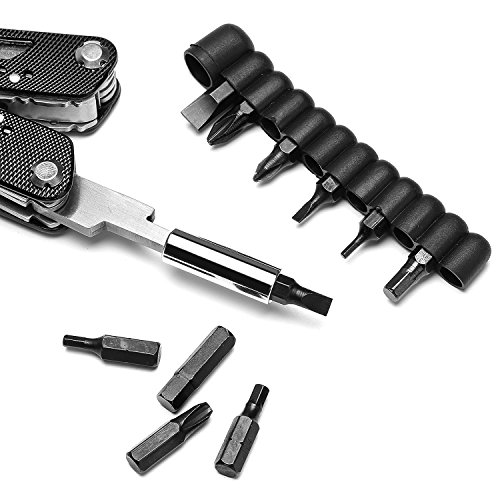 Multifunktionszange Werkzeug, VEAMA Multi Zangen Edelstahl Taschenmesser mit 11 Schrauben und NylonscheideSchwarz - 4