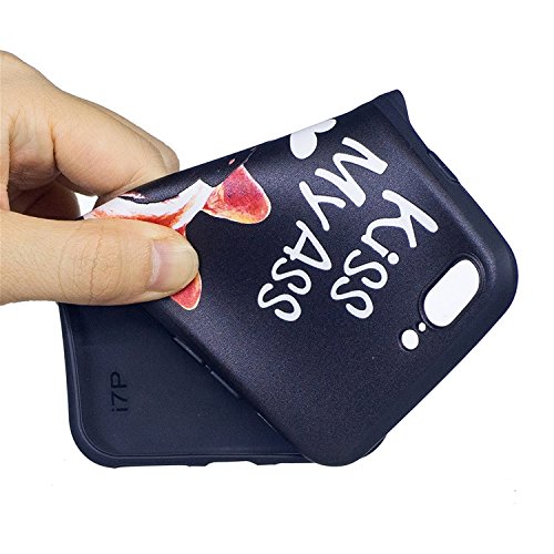 iPhone 7 Plus 5,5 zoll Hülle , Edaroo Bunt Malerei Ultra Slim Schwarz Flexible Silikon Gummi Handy Schutzhülle Schale Schutz Phone Case Cover Dauerhaft Stoßfest Bumper für Apple iPhone 7 Plus (5,5 zoll) – Lustige Niedliche Corgi Hintern - 5