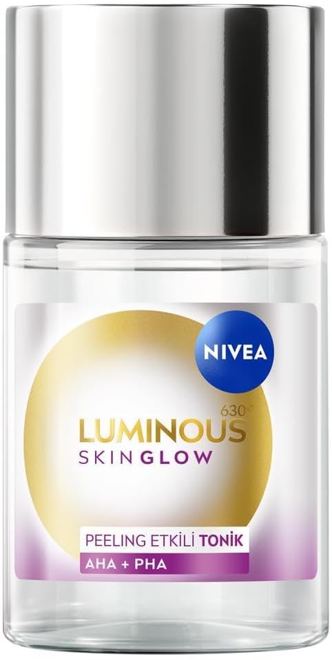 NIVEA Luminous630 Skin Glow Peeling Etkili Tonik 100 ml,Parlaklık, Aydınlık Cilt,Eşit Cilt Tonu, Gözenek Arındırıcı,AHA,BHA, Aloe Vera