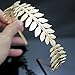 Pixnor Gold Leaf Headband Vintage Boho Alice Bridal Hair Crown Leaf Tiara