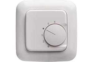 PEFRA-REGELTECHNIK Halmburger Raumthermostat RTR-76rg + Busch Jäger Reflex SI 1-fach Rahmen 2511-214, alpinweiß & Abdeckung Kontaktausführung Öffner für Fußbodenheizung Stellantriebe 230V stromlos geschlossen (NC)