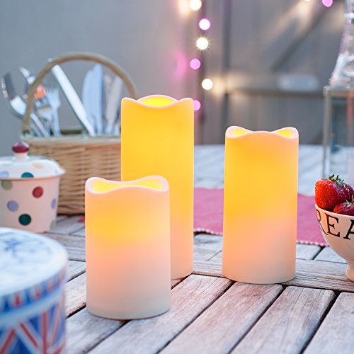 LED Kerze für Außen mit Zeitschaltuhr 18cm Lights4fun - 4