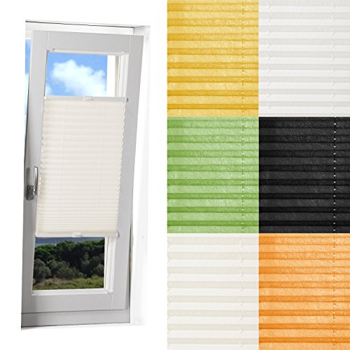 Plissee 70 x 130 cm (BxL), Farbe gelb – Crush Faltrollo verspannt der ideale Sichtschutz in vielen Größen und Farben - 9