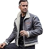 winterjacke lederärmel herren Design: Dies ist eine Frühjahr & Herbst Winter Classic Bomber Jacke. Speziell entworfen für Outdoor-Enthusiasten. Form der Jacke und ein spezieller Kragen wird Highlight Ihrer persönlichen Charme. Warm und Fashion, Classic ist immer Classic, Never be datiert.