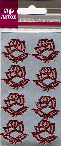 Artoz CREA motions Motiv-Sticker 137618-70, "Rose rot", mit Glittereffekt