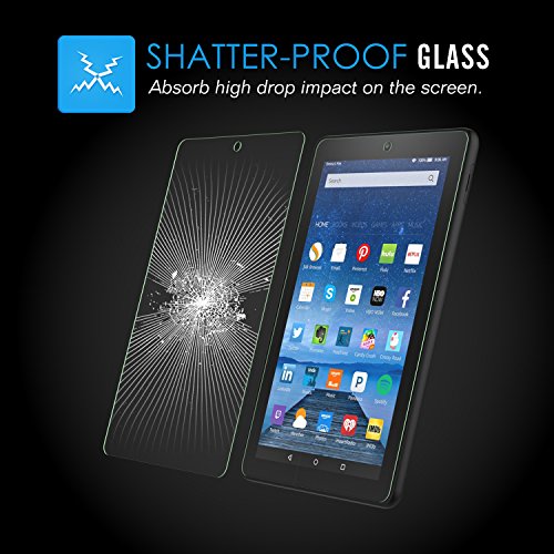 MoKo Fire 7 2015 Folie – HD 9H Panzerglas Displayschutzfolie Glas Displayschutz Display Schutzfolie Glasfolie Screen Protector für Amazon Fire 7 Zoll (5. Generation – 2015 Modell) Tablet, Transparent - 7