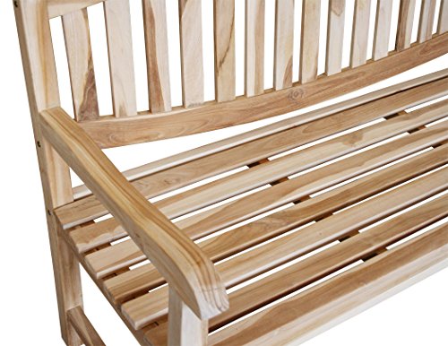 KMH®, 3-sitzer Gartenbank „Newcastle“ (150 cm) – ECHT TEAK! (#102145) - 3