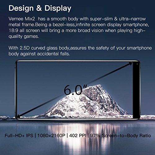 Vernee MIX 2 4G Smartphone, Android 7.0 6 Pollici 18:9 FHD+ Schermo Intero MT6757 Octa-core 4G RAM 64G ROM, Doppie Fotocamere Posteriori 13 MP + 5MP Fotocamera Frontale 8MP, 4200mA Batteria, Impronta Digitale (Blau)