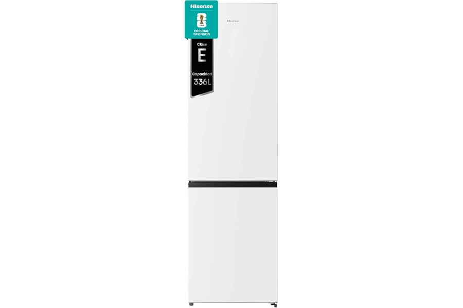 Hisense RB440N4BWE - Frigorífico Combi, Eficiente Clase E, Capacidad 336 L con 200 cm Alto, Super Freeze, Botellero, Puerta R