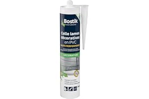 Bostik - Colle Lames Décoratives en PVC - Colle lambris PVC - Application murale - Intérieur & Extérieur -Cartouche 290 ml - Blanc