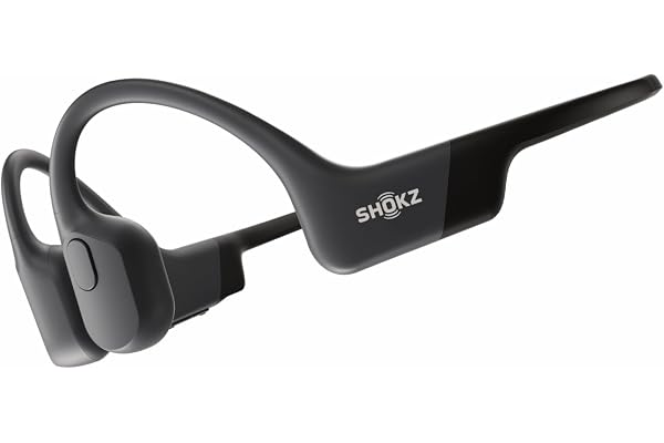 SHOKZ OpenRun Casque à Conduction osseuse, écouteurs Bluetooth Oreilles Libres pour Le Sport avec Micro, Casque sans Fil étanche IP67, 8 Heures d'autonomie, USB-C, Bandeau de Sport, Noir