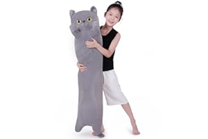 SNOWOLF 120cm Britische Kurzhaarkatze Weiche Kissen Plüsch Schlafkissen Baumwolle Kätzchen Kissen