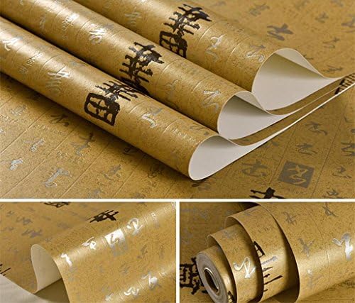 B&Z-Retro PVC Wallpaper Chinese classical calligraphy/living room, TV, study, teahouse chess room background wall wallpaper, 0.53*10m , 2
