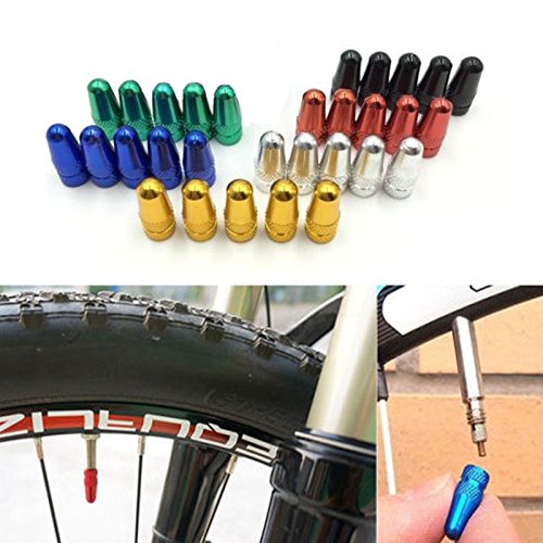 5x Fahrrad Presta Felgen Reifenstammluftventilkappen Staubschutz Rot - 4