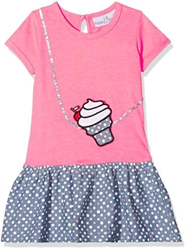 Happy Girls Girl's Baiba Dress, Pink (Neon 39), 140