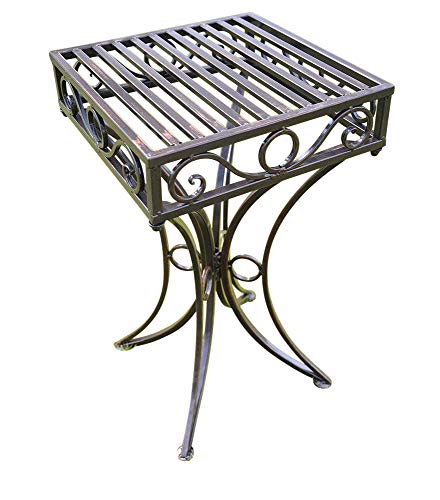 Olive Grove - Table d'appoint de jardin ou support de plante en métal style Versailles, finition bronze antique