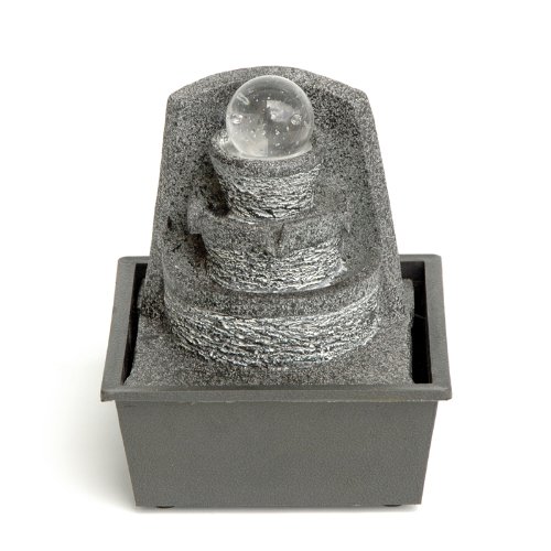 LED Zimmerbrunnen 12294 Treppe – grau – 17 x 15 x 15 – Toller Led Brunnen aus Polyresin – für Innen- und Außenbereich - 2
