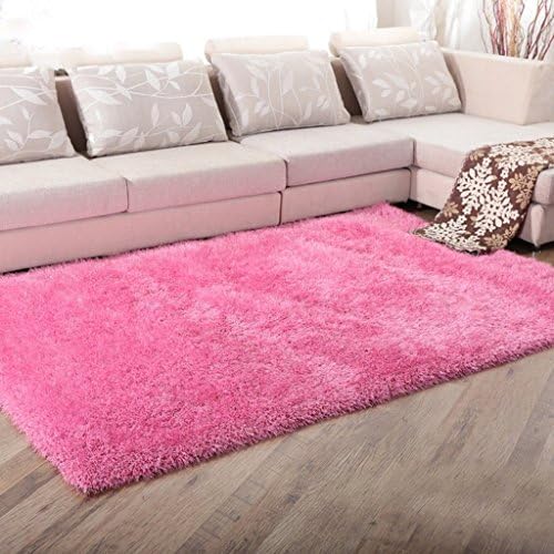 KYDJ 140*200cm of encryption modern European Color of 6 cm long hairs coffee table lounge carpet the bedroom bed full of carpets &amp; more paintings (Color roses)