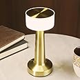 Chronos Firefly Cordless LED Table Lamp (Gold) - USB Rechargeable Portable Touch Control Dimmable 3 Light Color Tunable Table Lamp for Hotel, Cafe, Restaurant or Home for Bedside, Center or Dining
