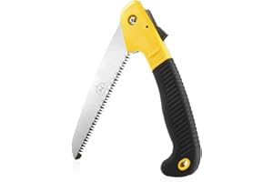 WISDOMLIFE Sega da Potatura Pieghevole 180 mm, Giardino/Campeggio Seghetto, Sega Mano Professionale (Giallo/Nero)