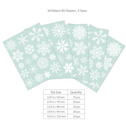 85 Fensterdeko Schneeflocken NICEXMAS Fensterbilder Schneeflocken(weiss) - 4