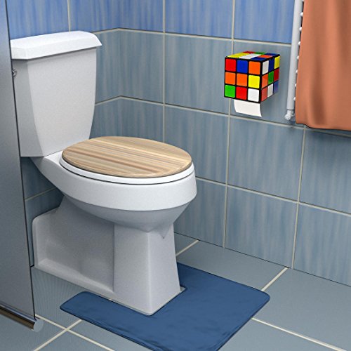 getDigital Zauberwürfel Toilettenpapierhalter | Ohne Bohren zu befestigen, mit Deckel und Ablage | 14 x 14 x 14cm - 6