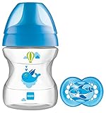 MAM Learn to Drink Cup and Soother (6 Months Plus, 190 ml, Blue)
