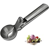 Stainless Steel Ice Cream Scoop, with Trigger, Durable & Easy to Use, Nonstick,for Ice Cream, Fruits, Melon Ball, Sorbet, Mea