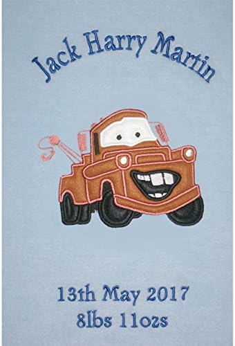 Mater - Disney Cars Personalised Applique Super Soft Fleece Blanket - Choice of Blanket Colours at customisation Point