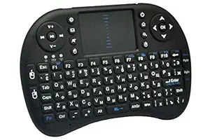3keys Mini Keyboard with Touchpad 2.4Ghz Wireless Qwert Keyboard with Li Battery Universal Remote Control for PC Xbox 360 Ps4 Google Android Tv Box (Black)