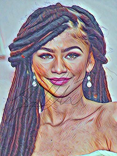 Zendaya Coleman Drawing Print Poster Hand Drawn Coloured Pencil Singer #ZENDAYA2