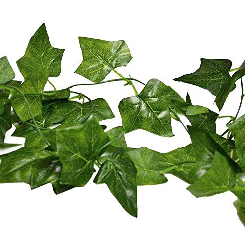 GEEDIAR 2 x Kunstpflanzen künstliche Girlande Efeurebe Blätter - 5