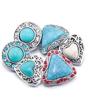 Soleebee Silberfarbe 6et Click-Button Legierung Streifen Armband fit 5.5mm strass Druckknöpfe Armreif Stulpearmband