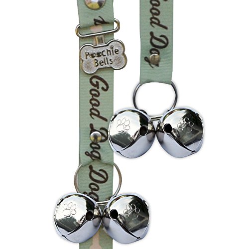 PoochieBells the Original & Trusted Housetraining & Potty Time Dog Doorbell for Loving Dog Families Since 2005. A clear, pleasant and easy way for your family to know when its potty time for your furry best friend. All PoochieBells are individually handcrafted in the USA. Good Dog Green Design