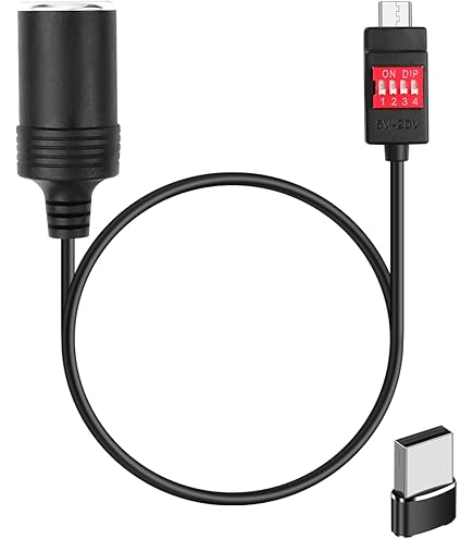 2 Pièces Câble Convertisseur Allume Cigar, USB A +USB C