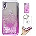 Produktbild Hülle iPhone X Hülle Transparent Hardcase,3D Galvanotechnik TPU Kreative Liquid Bling Hülle Case Für Apple iPhone X ,Dynamisch Kristall Handytasche + Schlüsselanhänger (R) (3)