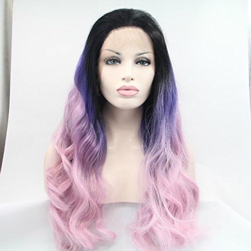 Sexyqueenhair Synthenic Lace Front Cosplay Hair Wigs Rainbow Colorful wigs 20inches