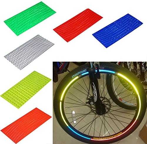 48 Stripes 6 Colors Reflective Bike Wheel Rim Stickers Safety MTB Bicycle Cycling Motorcycle Wheel Rim Reflector Tape Decal