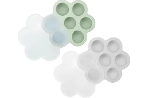PandaEar Silikonbricka för frysning av barnmat (2 st med lock) isbitsbricka silikonformar frysmat förvaringsbehållare för barnmat